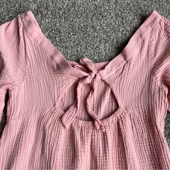 Allison & Kelly 100% Cotton, Pink Long Sleeve Mini Dress, Size Medium - Picture 8 of 9